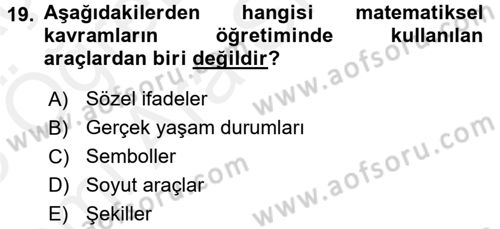 Çocuk, Bilim Ve Teknoloji Dersi 2017 - 2018 Yılı (Vize) Ara Sınav Soruları 19. Soru