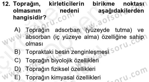 Çocuk, Bilim Ve Teknoloji Dersi 2017 - 2018 Yılı (Final) Dönem Sonu Sınav Soruları 12. Soru