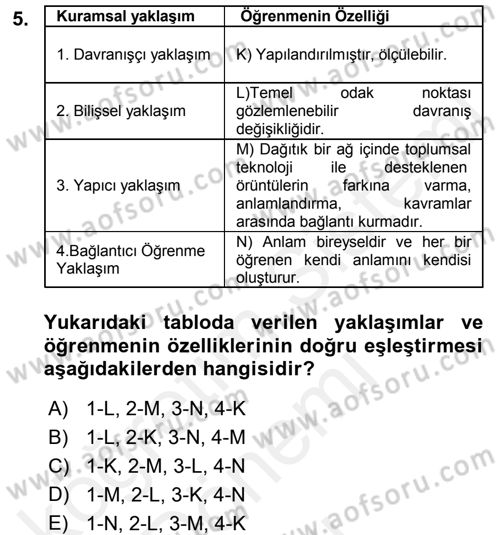 Çocuk, Bilim Ve Teknoloji Dersi 2017 - 2018 Yılı (Final) Dönem Sonu Sınav Soruları 5. Soru