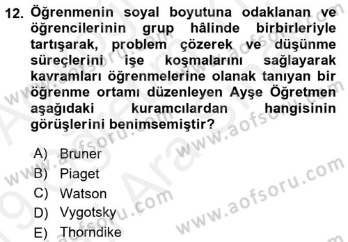 Çocuk, Bilim Ve Teknoloji Dersi 2018 - 2019 Yılı (Vize) Ara Sınav Soruları 12. Soru