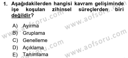 Çocuk, Bilim Ve Teknoloji Dersi 2018 - 2019 Yılı (Final) Dönem Sonu Sınav Soruları 1. Soru