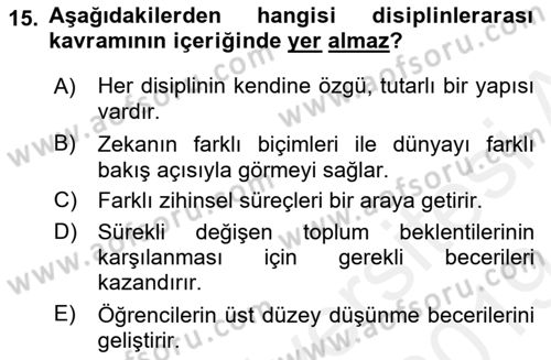 Çocuk, Bilim Ve Teknoloji Dersi 2018 - 2019 Yılı (Final) Dönem Sonu Sınav Soruları 15. Soru