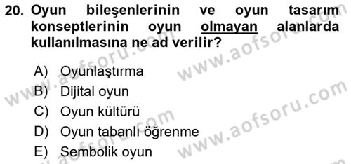 Çocuk, Bilim Ve Teknoloji Dersi 2018 - 2019 Yılı (Final) Dönem Sonu Sınav Soruları 20. Soru