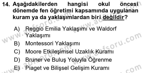 Çocuk, Bilim Ve Teknoloji Dersi 2018 - 2019 Yılı Yaz Okulu Sınavı 14. Soru