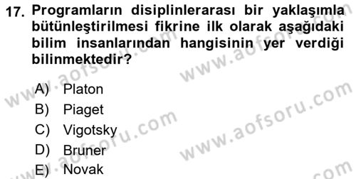 Çocuk, Bilim Ve Teknoloji Dersi 2018 - 2019 Yılı Yaz Okulu Sınavı 17. Soru