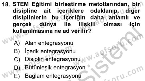 Çocuk, Bilim Ve Teknoloji Dersi 2018 - 2019 Yılı Yaz Okulu Sınavı 18. Soru