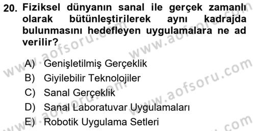 Çocuk, Bilim Ve Teknoloji Dersi 2018 - 2019 Yılı Yaz Okulu Sınavı 20. Soru