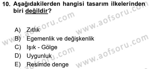 Çocukta Sanat Eğitimi Ve Yaratıcılık Dersi 2016 - 2017 Yılı 3 Ders Sınav Soruları 10. Soru