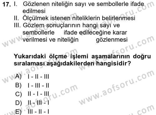 Çocukta Sanat Eğitimi Ve Yaratıcılık Dersi 2016 - 2017 Yılı 3 Ders Sınav Soruları 17. Soru