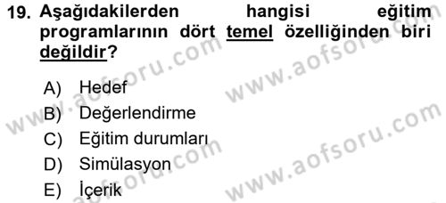 Çocukta Sanat Eğitimi Ve Yaratıcılık Dersi 2016 - 2017 Yılı 3 Ders Sınav Soruları 19. Soru