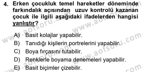 Çocukta Sanat Eğitimi Ve Yaratıcılık Dersi 2016 - 2017 Yılı 3 Ders Sınav Soruları 4. Soru