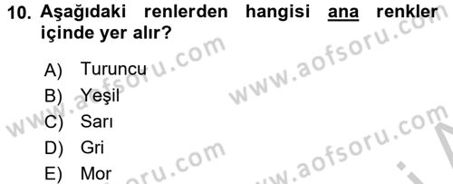Çocukta Sanat Eğitimi Ve Yaratıcılık Dersi 2016 - 2017 Yılı (Vize) Ara Sınav Soruları 10. Soru