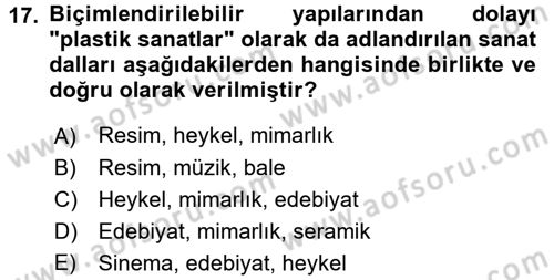 Çocukta Sanat Eğitimi Ve Yaratıcılık Dersi 2016 - 2017 Yılı (Vize) Ara Sınav Soruları 17. Soru