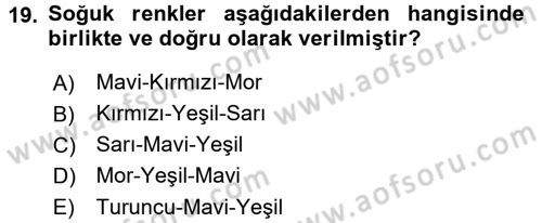 Çocukta Sanat Eğitimi Ve Yaratıcılık Dersi 2016 - 2017 Yılı (Vize) Ara Sınav Soruları 19. Soru