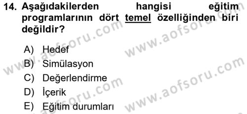 Çocukta Sanat Eğitimi Ve Yaratıcılık Dersi 2016 - 2017 Yılı (Final) Dönem Sonu Sınav Soruları 14. Soru
