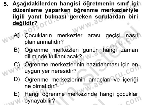 Çocukta Sanat Eğitimi Ve Yaratıcılık Dersi 2016 - 2017 Yılı (Final) Dönem Sonu Sınav Soruları 5. Soru