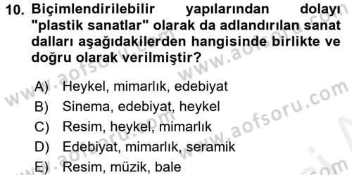 Çocukta Sanat Eğitimi Ve Yaratıcılık Dersi 2017 - 2018 Yılı 3 Ders Sınav Soruları 10. Soru