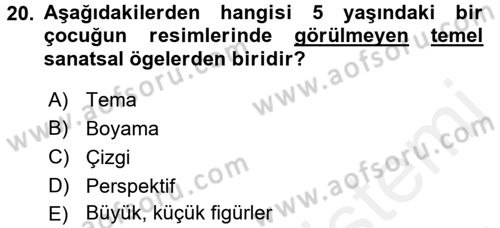 Çocukta Sanat Eğitimi Ve Yaratıcılık Dersi 2017 - 2018 Yılı 3 Ders Sınav Soruları 20. Soru