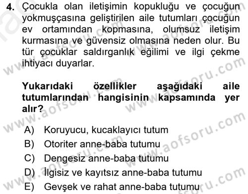 Çocukta Sanat Eğitimi Ve Yaratıcılık Dersi 2017 - 2018 Yılı 3 Ders Sınav Soruları 4. Soru