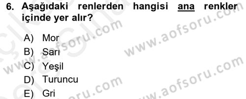 Çocukta Sanat Eğitimi Ve Yaratıcılık Dersi 2017 - 2018 Yılı 3 Ders Sınav Soruları 6. Soru