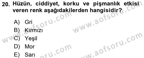 Çocukta Sanat Eğitimi Ve Yaratıcılık Dersi 2017 - 2018 Yılı (Vize) Ara Sınav Soruları 20. Soru