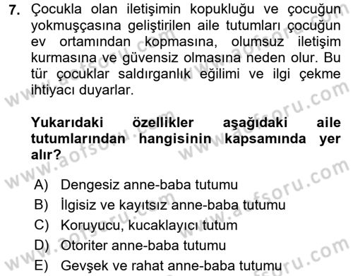 Çocukta Sanat Eğitimi Ve Yaratıcılık Dersi 2017 - 2018 Yılı (Vize) Ara Sınav Soruları 7. Soru