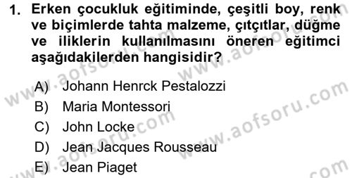 Çocukta Sanat Eğitimi Ve Yaratıcılık Dersi 2017 - 2018 Yılı (Final) Dönem Sonu Sınav Soruları 1. Soru