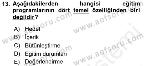 Çocukta Sanat Eğitimi Ve Yaratıcılık Dersi 2017 - 2018 Yılı (Final) Dönem Sonu Sınav Soruları 13. Soru