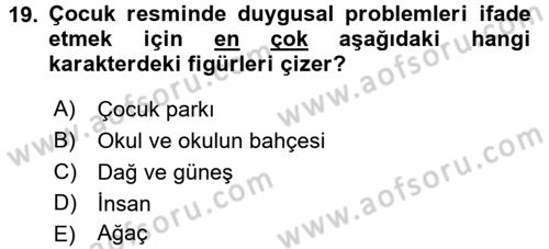 Çocukta Sanat Eğitimi Ve Yaratıcılık Dersi 2017 - 2018 Yılı (Final) Dönem Sonu Sınav Soruları 19. Soru