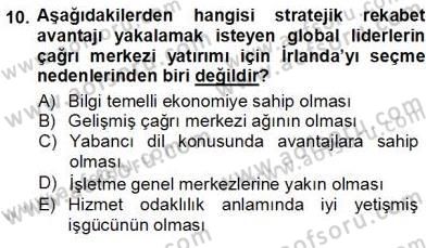Çağrı Merkezi Yönetimi 1 Dersi Ara Sınavı Deneme Sınav Soruları 10. Soru