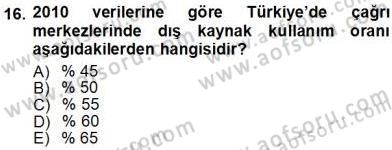 Çağrı Merkezi Yönetimi 1 Dersi Ara Sınavı Deneme Sınav Soruları 16. Soru