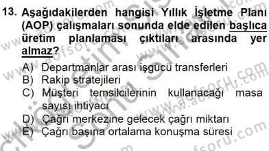 Çağrı Merkezi Yönetimi 1 Dersi 2012 - 2013 Yılı (Final) Dönem Sonu Sınav Soruları 13. Soru