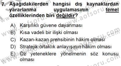 Çağrı Merkezi Yönetimi 1 Dersi 2015 - 2016 Yılı (Final) Dönem Sonu Sınav Soruları 7. Soru