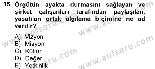 Çağrı Merkezi Yönetimi 2 Dersi 2012 - 2013 Yılı (Final) Dönem Sonu Sınav Soruları 15. Soru