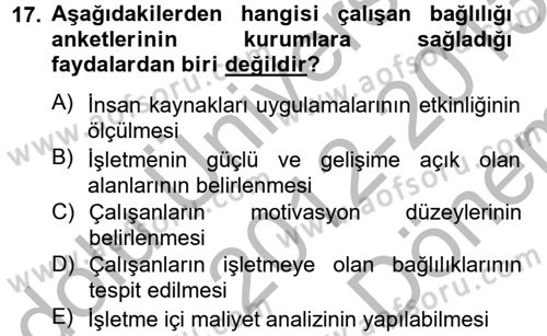 Çağrı Merkezi Yönetimi 2 Dersi 2012 - 2013 Yılı (Final) Dönem Sonu Sınav Soruları 17. Soru