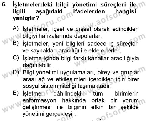 Çağrı Merkezi Yönetimi 2 Dersi 2012 - 2013 Yılı (Final) Dönem Sonu Sınav Soruları 6. Soru