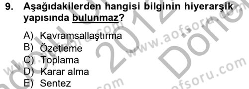 Çağrı Merkezi Yönetimi 2 Dersi 2012 - 2013 Yılı (Final) Dönem Sonu Sınav Soruları 9. Soru