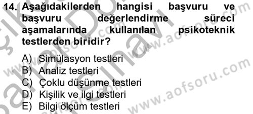 Çağrı Merkezi Yönetimi 2 Dersi 2013 - 2014 Yılı (Final) Dönem Sonu Sınav Soruları 14. Soru