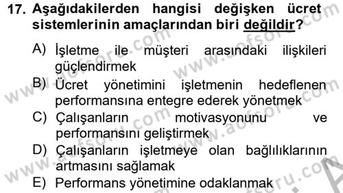 Çağrı Merkezi Yönetimi 2 Dersi 2013 - 2014 Yılı (Final) Dönem Sonu Sınav Soruları 17. Soru