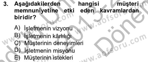 Çağrı Merkezi Yönetimi 2 Dersi 2013 - 2014 Yılı (Final) Dönem Sonu Sınav Soruları 3. Soru