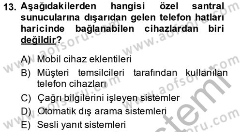 Çağrı Merkezi Yönetimi 2 Dersi 2014 - 2015 Yılı (Vize) Ara Sınav Soruları 13. Soru