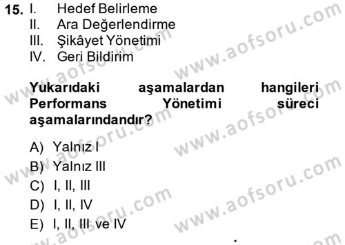 Çağrı Merkezi Yönetimi 2 Dersi 2014 - 2015 Yılı (Final) Dönem Sonu Sınav Soruları 15. Soru