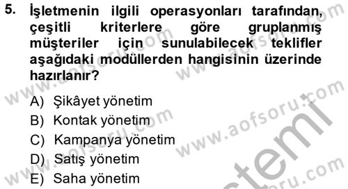 Çağrı Merkezi Yönetimi 2 Dersi 2014 - 2015 Yılı (Final) Dönem Sonu Sınav Soruları 5. Soru