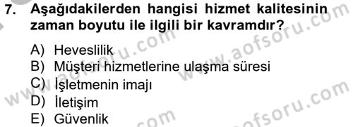 Çağrı Merkezi Yönetimi 2 Dersi 2014 - 2015 Yılı (Final) Dönem Sonu Sınav Soruları 7. Soru