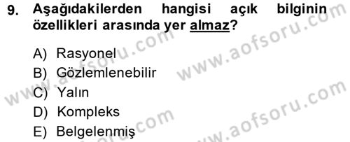 Çağrı Merkezi Yönetimi 2 Dersi 2014 - 2015 Yılı (Final) Dönem Sonu Sınav Soruları 9. Soru