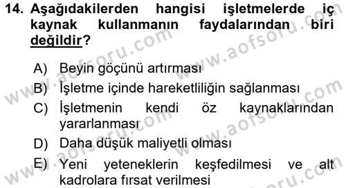 Çağrı Merkezi Yönetimi 2 Dersi 2015 - 2016 Yılı (Final) Dönem Sonu Sınav Soruları 14. Soru