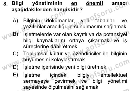 Çağrı Merkezi Yönetimi 2 Dersi 2015 - 2016 Yılı (Final) Dönem Sonu Sınav Soruları 8. Soru