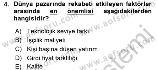 Çağrı Merkezi Yönetimi 2 Dersi 2016 - 2017 Yılı (Vize) Ara Sınav Soruları 4. Soru