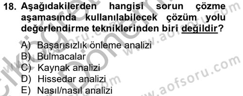 Toplantı Ve Sunu Teknikleri Dersi 2012 - 2013 Yılı (Vize) Ara Sınav Soruları 18. Soru