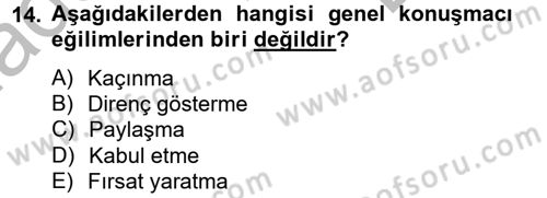 Toplantı Ve Sunu Teknikleri Dersi 2012 - 2013 Yılı (Final) Dönem Sonu Sınav Soruları 14. Soru